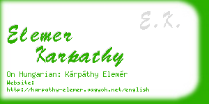 elemer karpathy business card